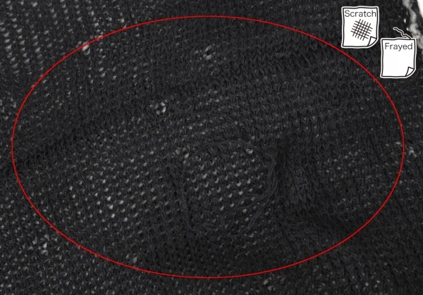 ヨウジヤマモト ファムYohji Yamamoto FEMME ウールシルクピン留めノースリーブロングニットカーディガン 黒グレー3 K-115848_012