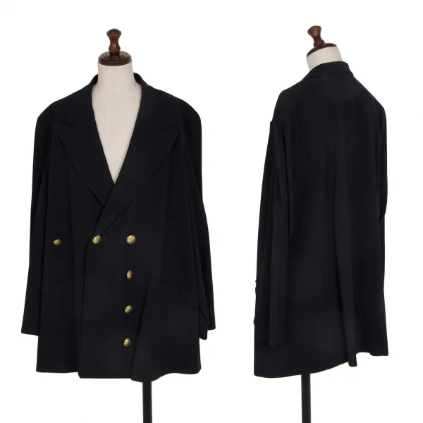 Yohji Yamamoto FEMME Wool Button Design Jacket Navy S K-115853_001
