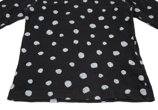 ブラックコムデギャルソンBLACK COMME des GARCONS 手描きドットプリントカットソー 黒S K-115858_010