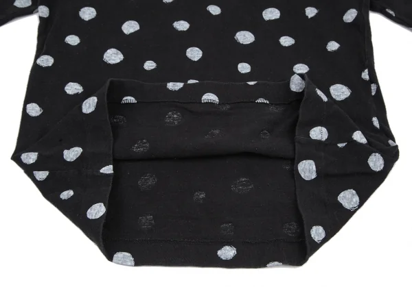 ブラックコムデギャルソンBLACK COMME des GARCONS 手描きドットプリントカットソー 黒S K-115858_011
