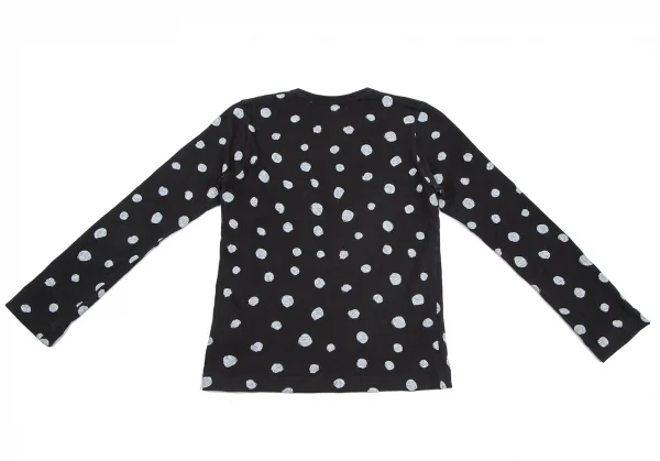 ブラックコムデギャルソンBLACK COMME des GARCONS 手描きドットプリントカットソー 黒S K-115858_012
