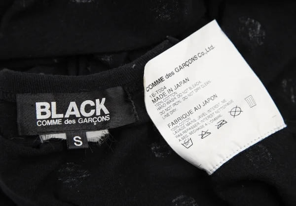 ブラックコムデギャルソンBLACK COMME des GARCONS 手描きドットプリントカットソー 黒S K-115858_014