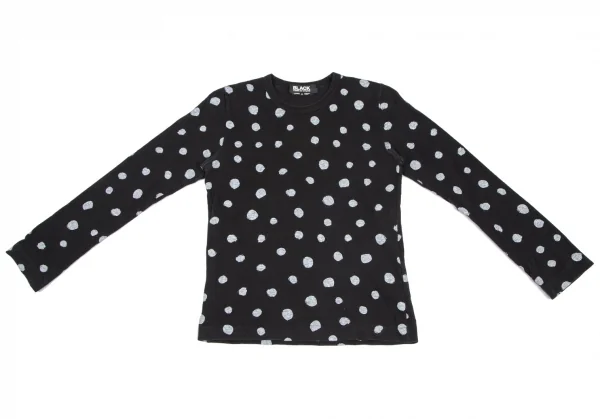 ブラックコムデギャルソンBLACK COMME des GARCONS 手描きドットプリントカットソー 黒S K-115858_002