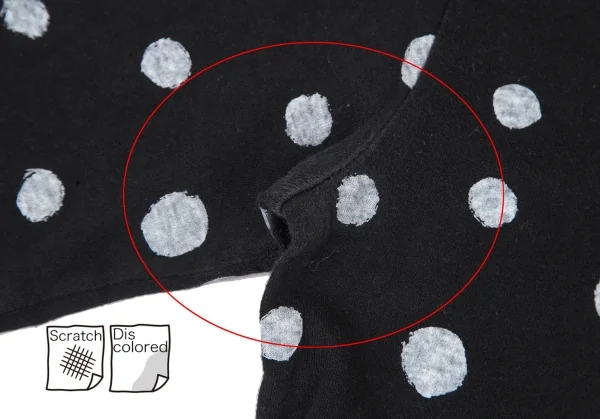 ブラックコムデギャルソンBLACK COMME des GARCONS 手描きドットプリントカットソー 黒S K-115858_005