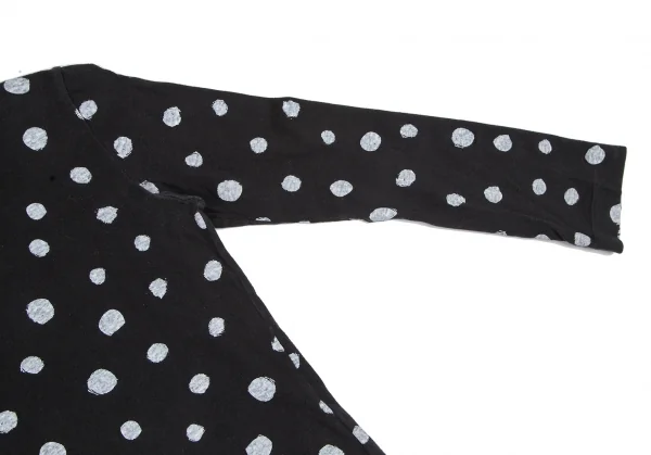 ブラックコムデギャルソンBLACK COMME des GARCONS 手描きドットプリントカットソー 黒S K-115858_007