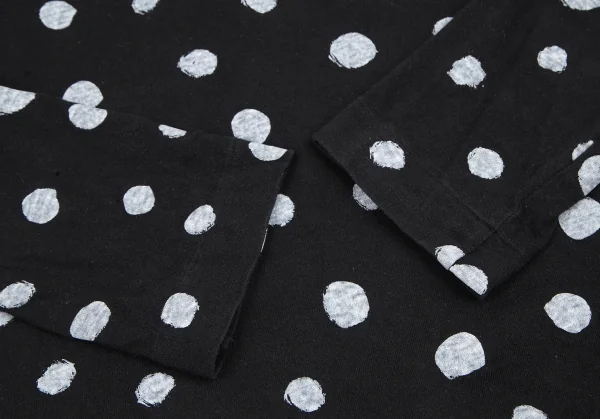 ブラックコムデギャルソンBLACK COMME des GARCONS 手描きドットプリントカットソー 黒S K-115858_008