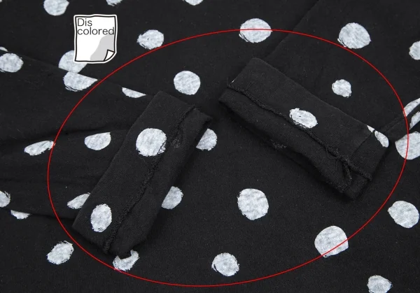 ブラックコムデギャルソンBLACK COMME des GARCONS 手描きドットプリントカットソー 黒S K-115858_009
