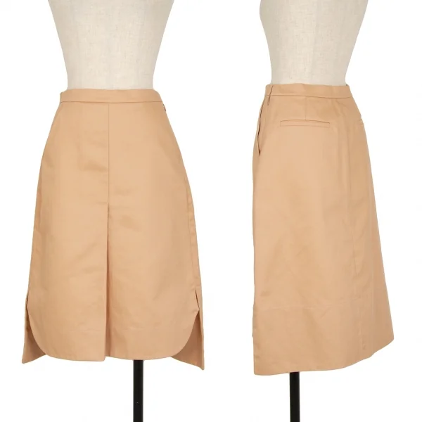 ジルサンダーネイビーJIL SANDER NAVY コットンチノフロントタックスカート ベージュ34 K-115867_001