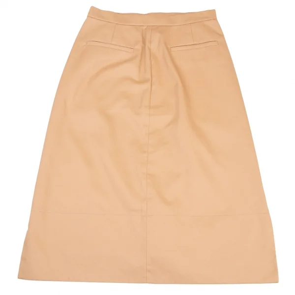 ジルサンダーネイビーJIL SANDER NAVY コットンチノフロントタックスカート ベージュ34 K-115867_012