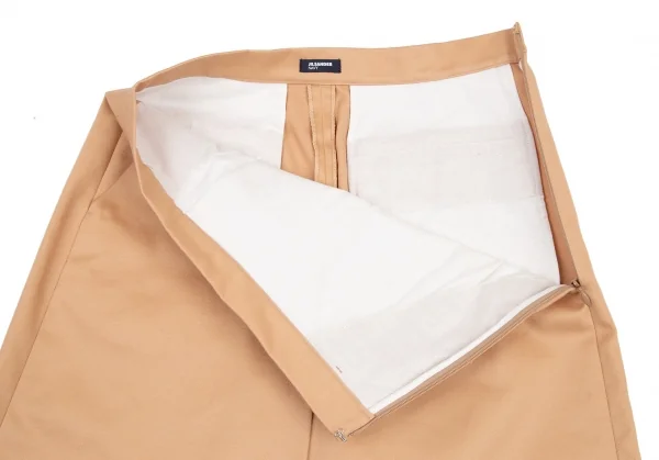 ジルサンダーネイビーJIL SANDER NAVY コットンチノフロントタックスカート ベージュ34 K-115867_004