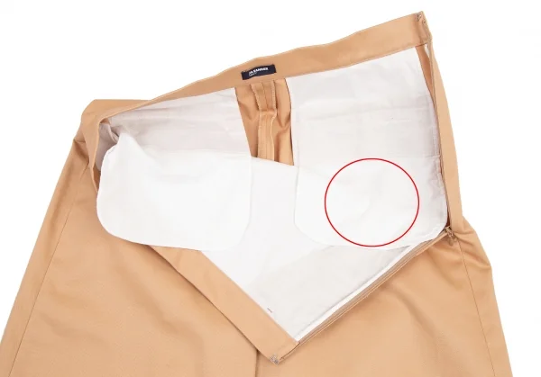 ジルサンダーネイビーJIL SANDER NAVY コットンチノフロントタックスカート ベージュ34 K-115867_005