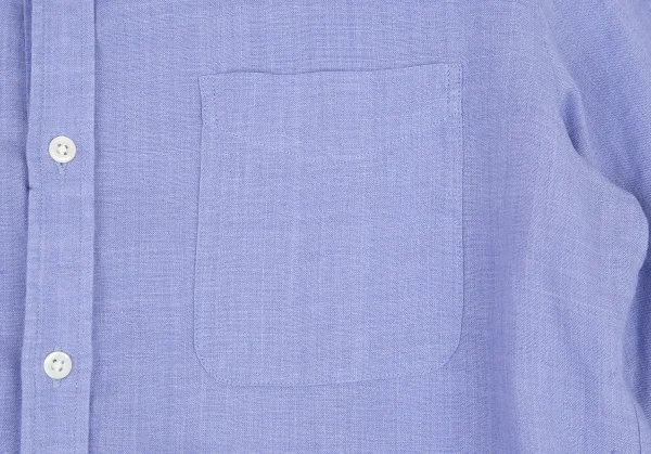 シップスSHIPS リネンポリバンドカラー七分袖シャツ 水色M K-115868_005