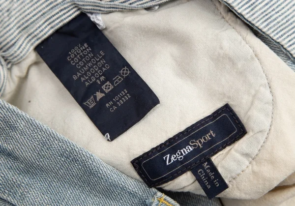 ゼニアスポーツZegna Sport ダメージ加工デニムパンツ アイスブルー32 K-115873_018