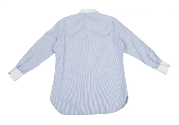 エルメネジルドゼニアErmenegildo Zegna ストライプクレリックシャツ 白水色M K-115874_013