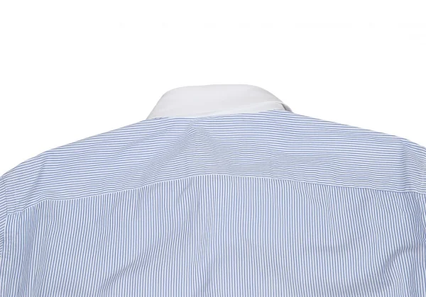 エルメネジルドゼニアErmenegildo Zegna ストライプクレリックシャツ 白水色M K-115874_014