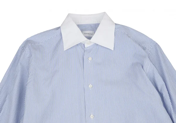 エルメネジルドゼニアErmenegildo Zegna ストライプクレリックシャツ 白水色M K-115874_002
