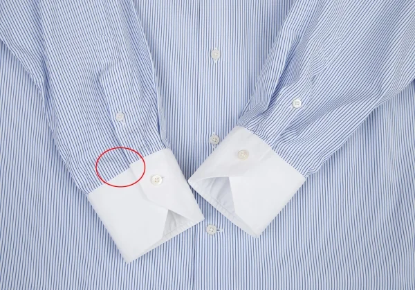 エルメネジルドゼニアErmenegildo Zegna ストライプクレリックシャツ 白水色M K-115874_006