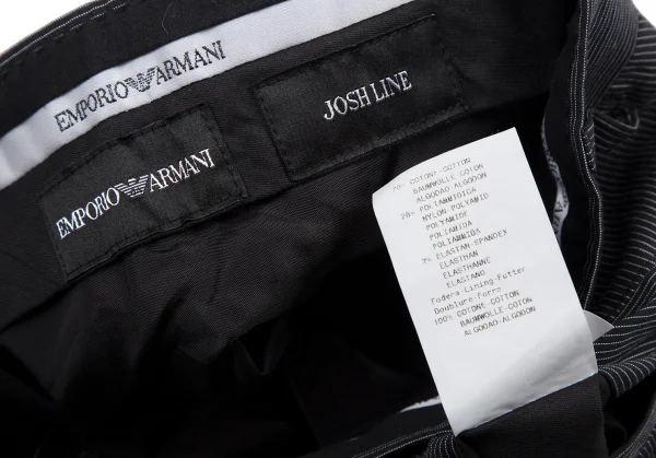 エンポリオアルマーニEMPORIO ARMANI ストレッチコットンナイロンピンストライプパンツ 黒白48 K-115883_011
