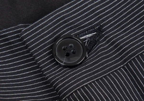 エンポリオアルマーニEMPORIO ARMANI ストレッチコットンナイロンピンストライプパンツ 黒白48 K-115883_004