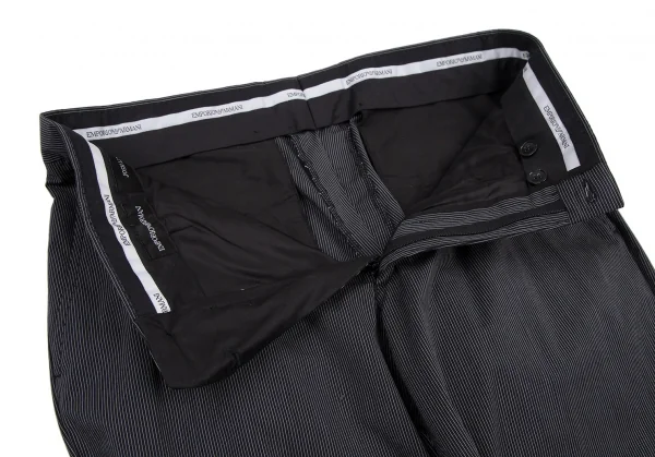 エンポリオアルマーニEMPORIO ARMANI ストレッチコットンナイロンピンストライプパンツ 黒白48 K-115883_005