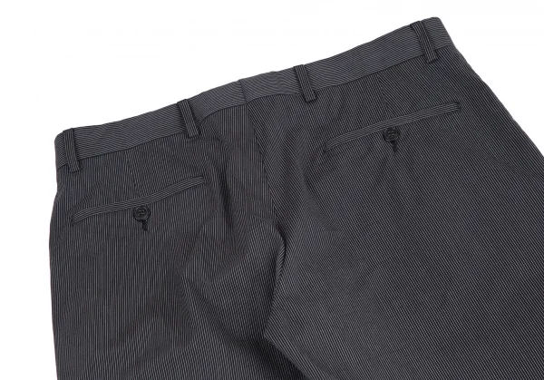 エンポリオアルマーニEMPORIO ARMANI ストレッチコットンナイロンピンストライプパンツ 黒白48 K-115883_009