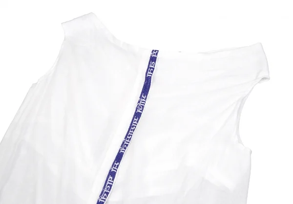 ヨウジヤマモト ファムYohji Yamamoto FEMME インドコットンテープ切替アシンメトリーサロペットワンピース オフ2 K-115888_003