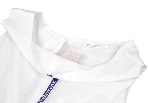 ヨウジヤマモト ファムYohji Yamamoto FEMME インドコットンテープ切替アシンメトリーサロペットワンピース オフ2 K-115888_004