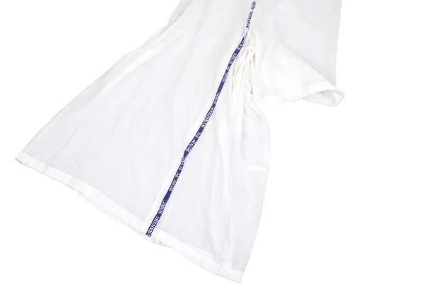 ヨウジヤマモト ファムYohji Yamamoto FEMME インドコットンテープ切替アシンメトリーサロペットワンピース オフ2 K-115888_008