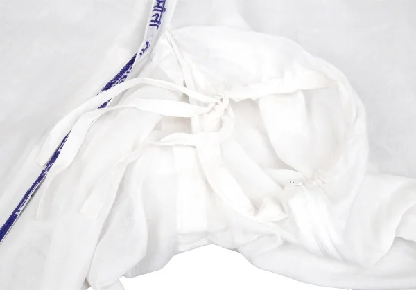 ヨウジヤマモト ファムYohji Yamamoto FEMME インドコットンテープ切替アシンメトリーサロペットワンピース オフ2 K-115888_009