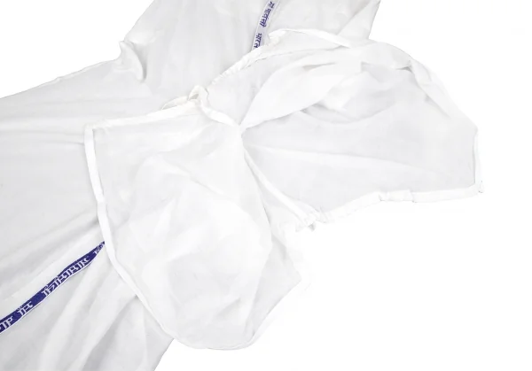 ヨウジヤマモト ファムYohji Yamamoto FEMME インドコットンテープ切替アシンメトリーサロペットワンピース オフ2 K-115888_010