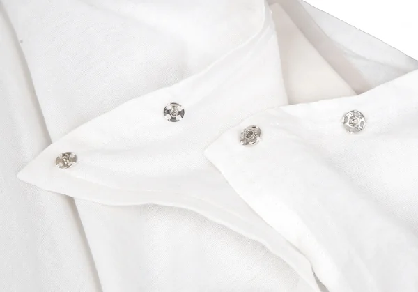 ヨウジヤマモト ファムYohji Yamamoto FEMME インドコットンテープ切替アシンメトリーサロペットワンピース オフ2 K-115888_014