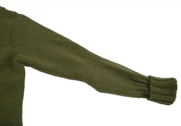 ヨウジヤマモト ファムYohji Yamamoto FEMME ウールハイネックスーパーロングニットワンピース 緑S K-115889_006