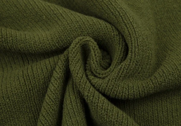 ヨウジヤマモト ファムYohji Yamamoto FEMME ウールハイネックスーパーロングニットワンピース 緑S K-115889_012
