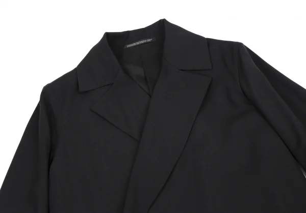 ヨウジヤマモト ファムYohji Yamamoto FEMME ウールギャバベルト留めテーラードジャケット 黒S K-115895_003