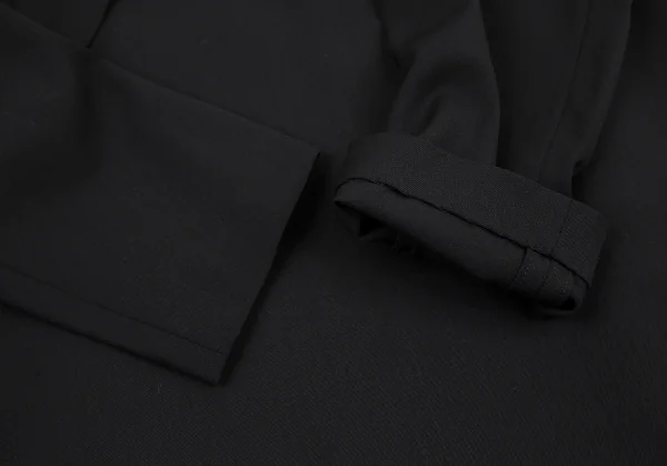 ヨウジヤマモト ファムYohji Yamamoto FEMME ウールギャバベルト留めテーラードジャケット 黒S K-115895_006