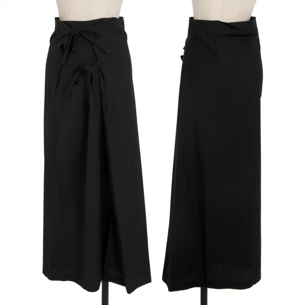 ヨウジヤマモト ファムYohji Yamamoto FEMME ウールギャバコードデザインスカート 黒SS K-115896_001