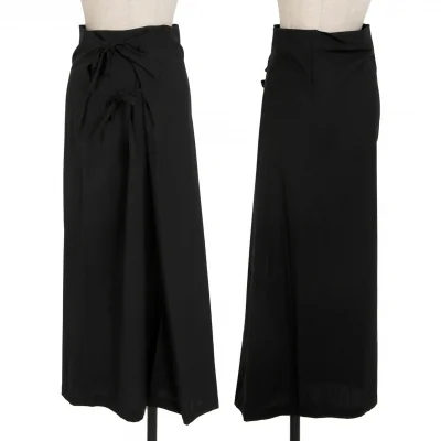 ヨウジヤマモト ファムYohji Yamamoto FEMME ウールギャバコードデザインスカート 黒