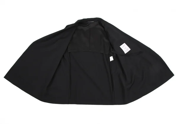 ヨウジヤマモト ファムYohji Yamamoto FEMME ウールギャバベルト留めセットアップスーツ 黒S/SS K-115897_008