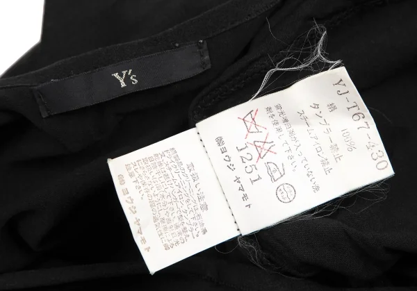 ワイズY's シルクフロントステッチギャザータンクトップ 黒M位 K-115919_013