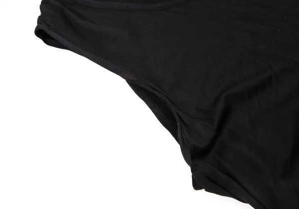 ワイズY's シルクフロントステッチギャザータンクトップ 黒M位 K-115919_006