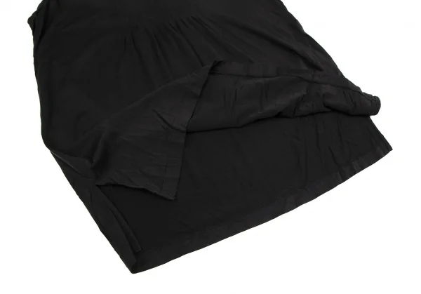 ワイズY's シルクフロントステッチギャザータンクトップ 黒M位 K-115919_009