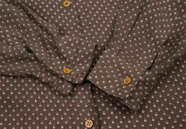 アルマーニジーンズARMANI JEANS レーヨン小花プリントシャツ 茶XS K-115934_010