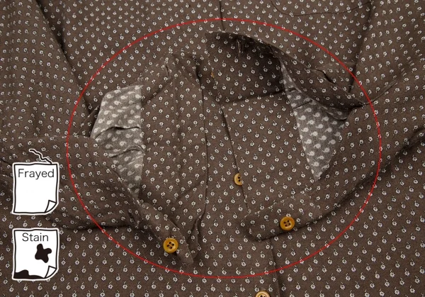 アルマーニジーンズARMANI JEANS レーヨン小花プリントシャツ 茶XS K-115934_011