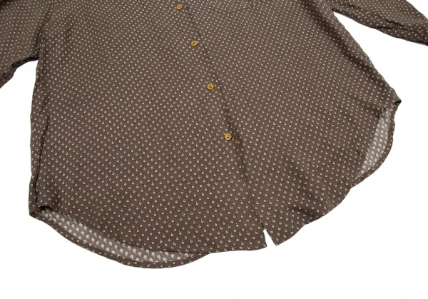 アルマーニジーンズARMANI JEANS レーヨン小花プリントシャツ 茶XS K-115934_012