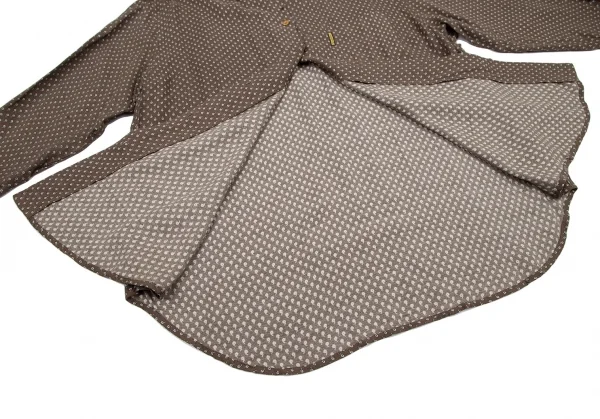 アルマーニジーンズARMANI JEANS レーヨン小花プリントシャツ 茶XS K-115934_013