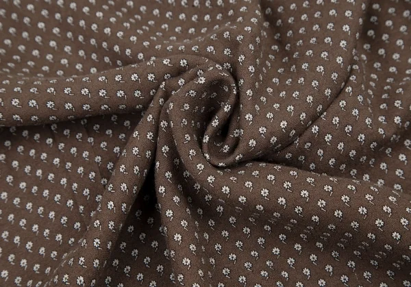 アルマーニジーンズARMANI JEANS レーヨン小花プリントシャツ 茶XS K-115934_017