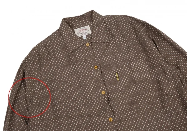アルマーニジーンズARMANI JEANS レーヨン小花プリントシャツ 茶XS K-115934_002