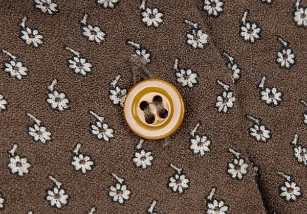 アルマーニジーンズARMANI JEANS レーヨン小花プリントシャツ 茶XS K-115934_006