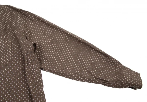 アルマーニジーンズARMANI JEANS レーヨン小花プリントシャツ 茶XS K-115934_009