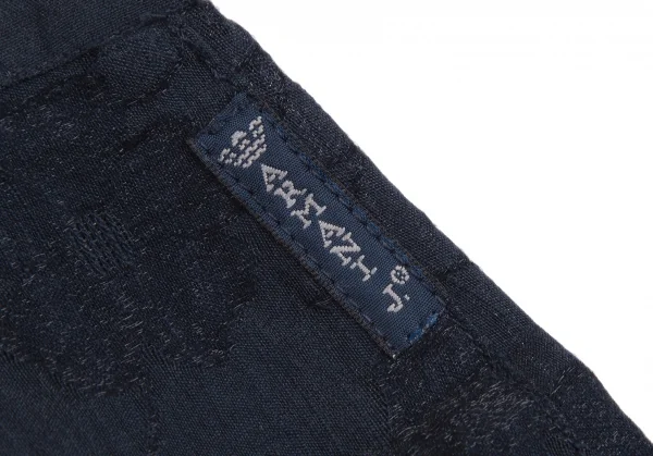 アルマーニジーンズARMANI JEANS 裾レース刺繍フラワージャガードパンツ 紺40 K-115938_010